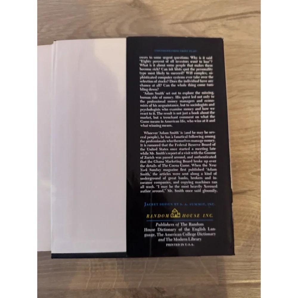 The Money Game Adam Smith Hardcover Dust Jacket 1968 Personal Finance